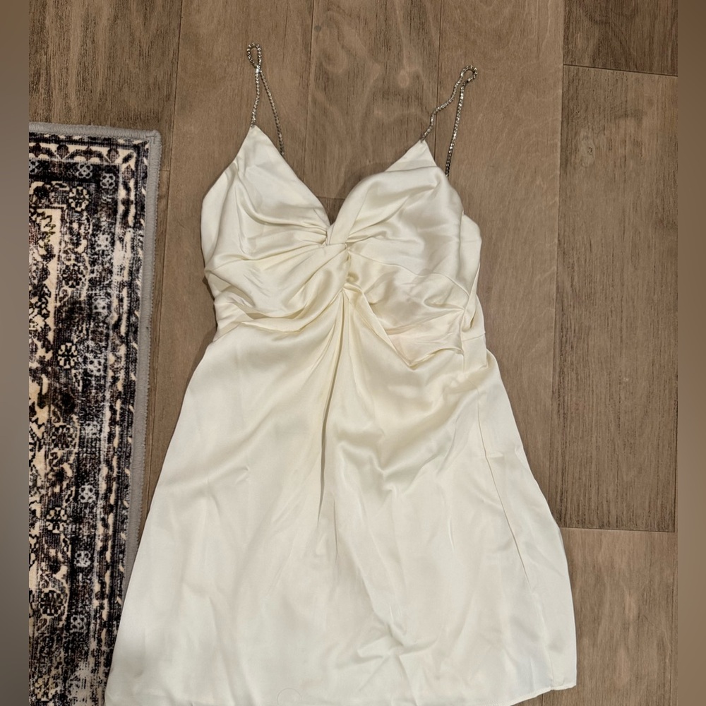 Elegant Cream Dress with Chain Straps